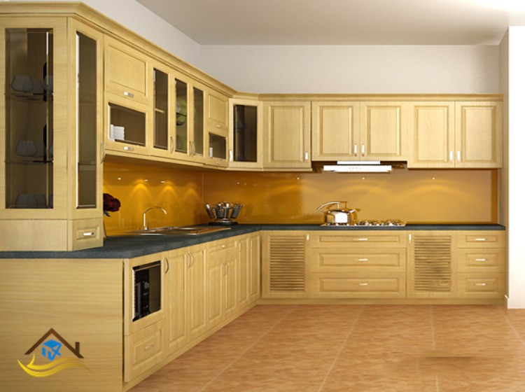 TỦ BẾP GỖ SỒI NGA - NC8